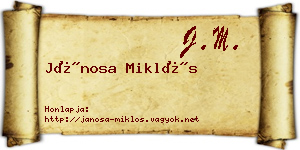 Jánosa Miklós névjegykártya
