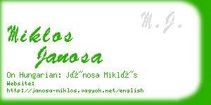 miklos janosa business card